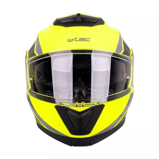 Flip-Up Motorcycle Helmet W-TEC Banelmeda - Black-Fluo Yellow