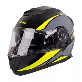 Flip-Up Motorcycle Helmet W-TEC Banelmeda - šedo-černo-fluo žlutá