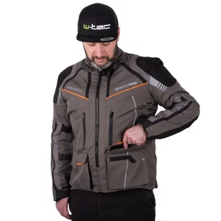 Touring Motorcycle Jacket W-TEC Smackton - Grey Orange