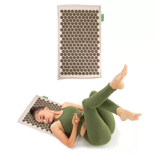 Acupressure Mat inSPORTline AKU-2000 72x44x2cm - Black - Beige
