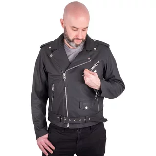 Men’s Leather Jacket W-TEC Brineo - Matte Black