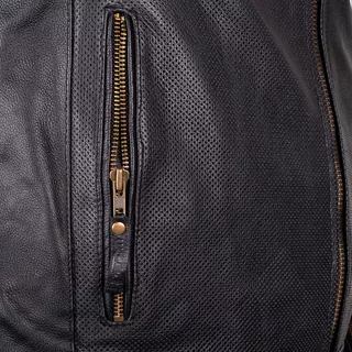 Summer leather moto jacket W-TEC Gradac - Black