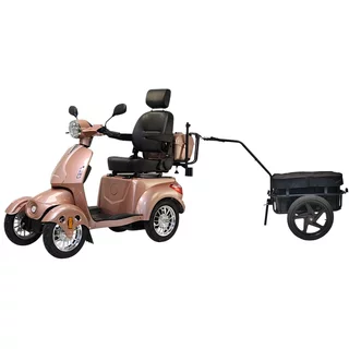 Four-Wheel Electric Scooter w/ Tow Bar & Trailer inSPORTline Antun - Pink