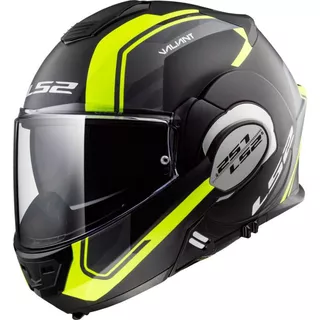 Flip-Up Motorcycle Helmet LS2 FF399 Valiant Lumen / H-V Yellow - Prox Matt H-V Yellow Black - Line Matt Black H-V Yellow