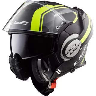Flip-Up Motorcycle Helmet LS2 FF399 Valiant Lumen / H-V Yellow - Prox Matt H-V Yellow Black