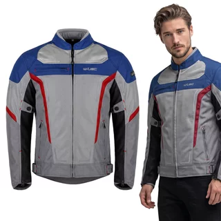 Men’s Summer Motorcycle Jacket W-TEC Mirelio - šedo-modro-červená