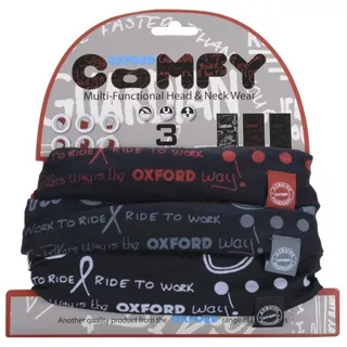 Universal Multi-Functional Neck Warmer Oxford Comfy 3-Pack - Grafitti Mono - Grafitti Mono