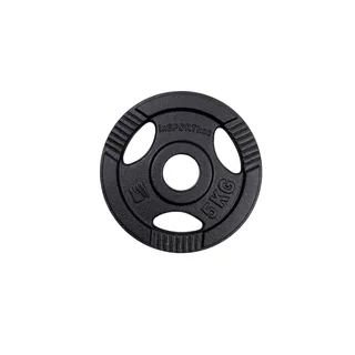Cast Iron Olympic Weight Plate inSPORTline Hamerton Black 5 kg, 50 mm