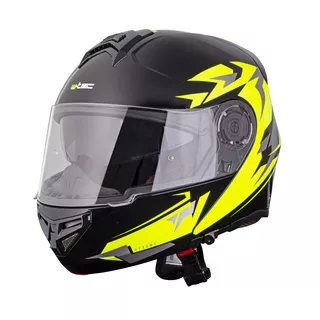 Flip-Up Motorcycle Helmet W-TEC Vexamo PI Graphic w/ Pinlock® - Black Graphic