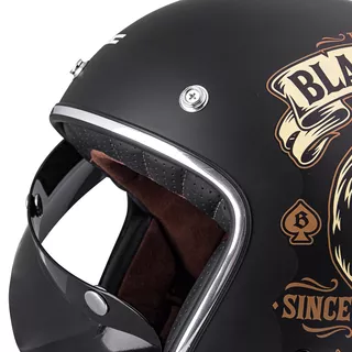 Motorcycle Helmet W-TEC Kustom Black Heart - Starter, Matte Black