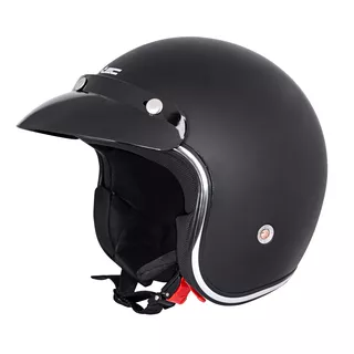 Motorcycle Helmet W-TEC YM-629 - Glossy Black with Brown Padding - Matt Black with Black Padding