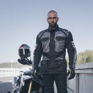 Men’s Motorcycle Jacket W-TEC Burdys Evo - Black-Grey-Red