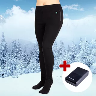 Women’s Heated Pants W-TEC Insupants Lady w/ 10,000 mAh Power Bank - Black