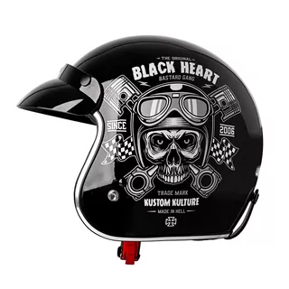 Motorcycle Helmet W-TEC Kustom Black Heart - Starter, Matte Black