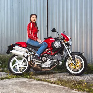 Women’s Moto Jeans W-TEC Panimali - Blue