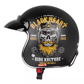 Motorcycle Helmet W-TEC Kustom Black Heart - Starter, Matte Black