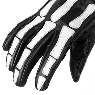 Motorcycle Gloves W-TEC Classic - Jawa Black with Red and Beige Stripe