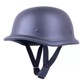 Retro Open Face Motorcycle Helmet Sodager DH-001 - Matte Black - Matte Black