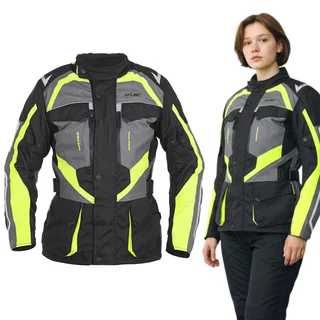 Women’s Motorcycle Jacket W-TEC Radana - Black-Grey-Green