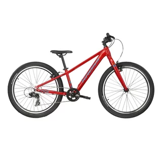 Junior Bike Kross LEVEL JR 1.0 24” Gen 007 - červená / marinový / lesk