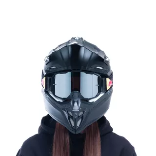 Motocross Goggles Red Bull Spect Strive Panovision, Matte Black, Silver Mirrored Lens