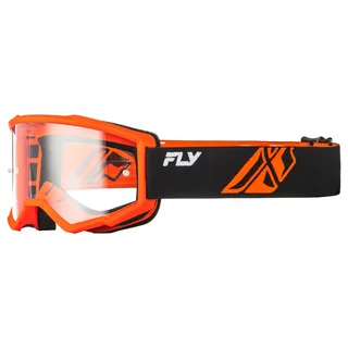Children’s Motocross Goggles Fly Racing Focus Youth - černá/oranžová, čiré plexi