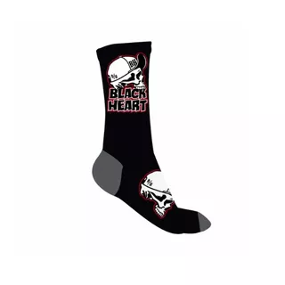 Socks BLACK HEART Cap Skull - White-Black-Red - Grey-Black
