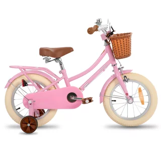 Children’s Bike Joystar Stitch 14” w/ Basket & Training Wheels • 92 – 120 cm - Pink