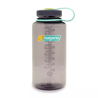 Outdoor Water Bottle NALGENE Wide Mouth Sustain 1 L - Gray w/Blue Cap - Aubergine