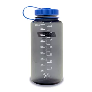 Outdoor Water Bottle NALGENE Wide Mouth Sustain 1 L - Gray w/Blue Cap