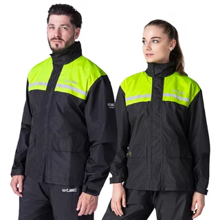 Rain Motorcycle Jacket W-TEC Rinstop - Black-Fluo