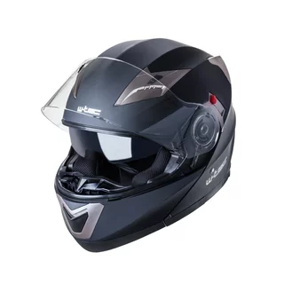 Flip-Up Motorcycle Helmet W-TEC Pezzon - White-Bronze