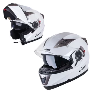 Flip-Up Motorcycle Helmet W-TEC Pezzon - White-Bronze - White-Bronze