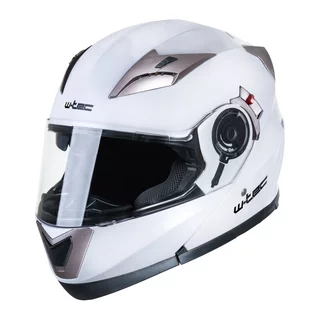 Flip-Up Motorcycle Helmet W-TEC Pezzon - White-Bronze