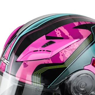 Flip-Up Motorcycle Helmet W-TEC Pezzon Magenta - Pink-Black
