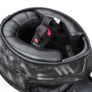 Motorcycle Helmet W-TEC Retron w/ Chesster Goggles - Striped Silver