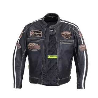 Men’s Leather Motorcycle Jacket W-TEC Sheawen Vintage - Black