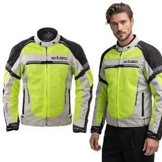Men’s Summer Motorcycle Jacket W-TEC Saigair - Fluo Yellow-Gray