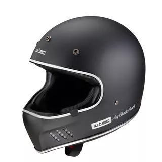 Motorcycle Helmet W-TEC Black Heart Retron w/ Chesster Goggles - Simple Silver