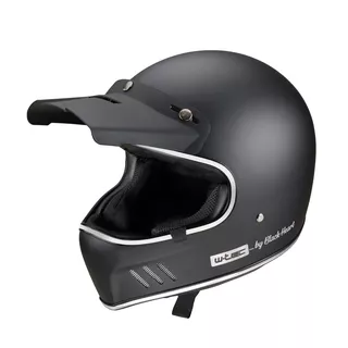 Motorcycle Helmet W-TEC Black Heart Retron w/ Chesster Goggles - Simple Silver