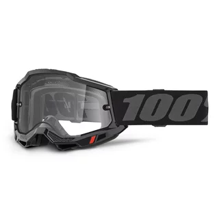 Motocross Goggles 100% Accuri 2 - Scranton Black, Clear Plexi - Enduro černá, čiré plexi
