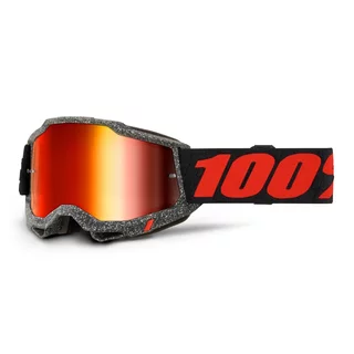 Motocross Goggles 100% Accuri 2 Mirror - Huaraki černá, zrcadlové plexi