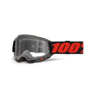 Motocross Goggles 100% Accuri 2 - Scranton Black, Clear Plexi - Huaraki černá, čiré plexi