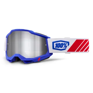 Motocross Goggles 100% Accuri 2 Mirror - Kolby modrá, zrcadlové plexi