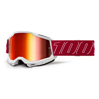 Motocross Goggles 100% Accuri 2 Mirror - Redline červená, zrcadlové plexi