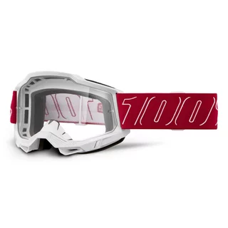 Motocross Goggles 100% Accuri 2 - Scranton Black, Clear Plexi - Redline červená, čiré plexi