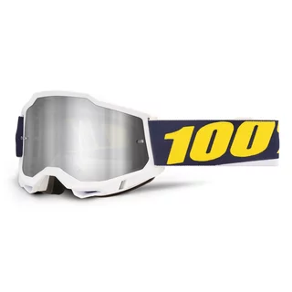 Motocross Goggles 100% Accuri 2 Mirror - Torc bílá, zrcadlové plexi