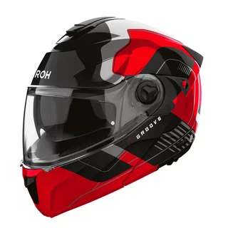 Flip-Up Motorcycle Helmet AIROH SPECKTRE Groove P/J Glossy Red