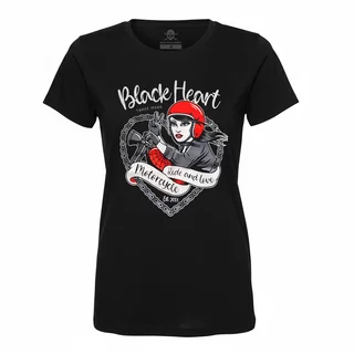 Women’s T-Shirt BLACK HEART Bike Girl - Black - Black