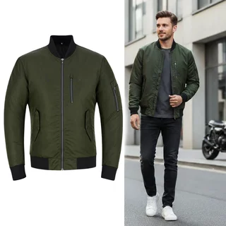 Motorcycle Jacket W-TEC Caravago - Green